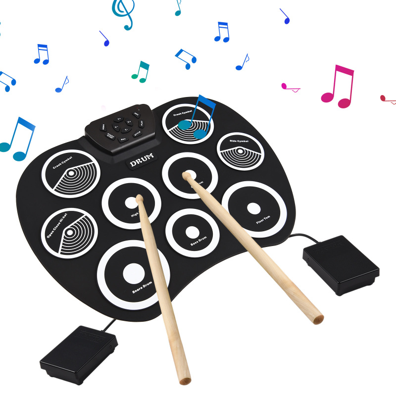Djembe Hand Drum - Set Drum elektronik Hand-rolled Drum 9-pad