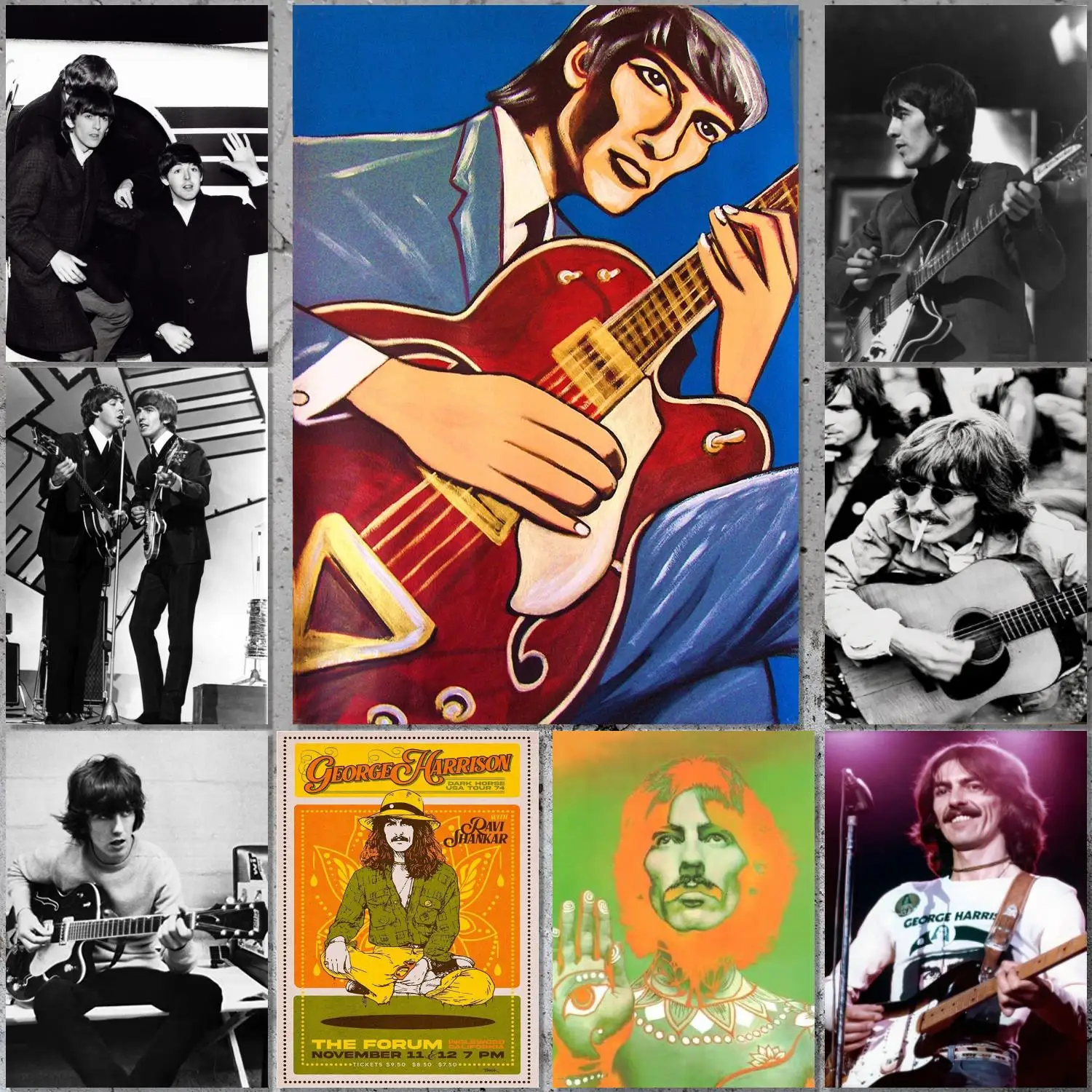 Musical Instrument Poster - George Harrison Poster Band bintang Rock