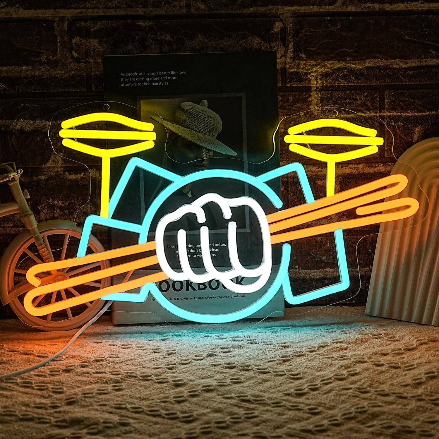 Musical Instrument Set - Lampu Neon LED Set Drum Bertenaga