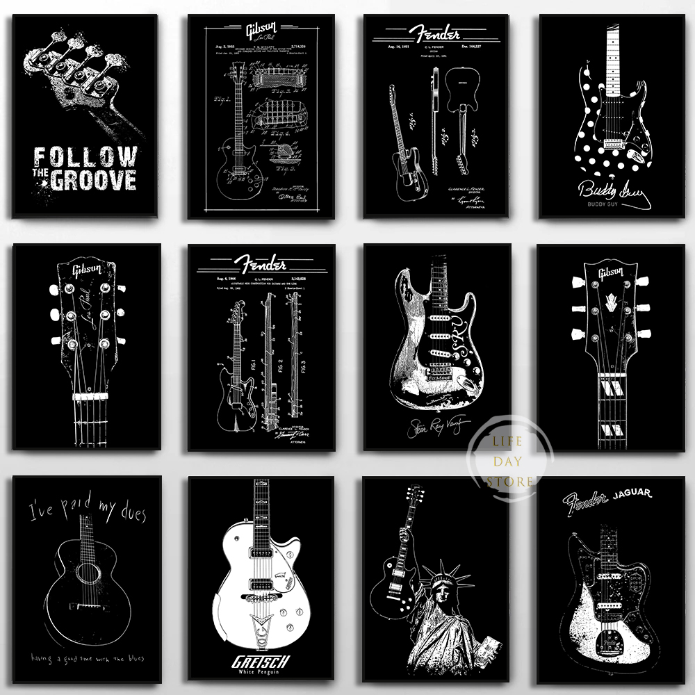Picture Of Musical Instrument - Alat Musik Gitar Listrik Poster Paten
