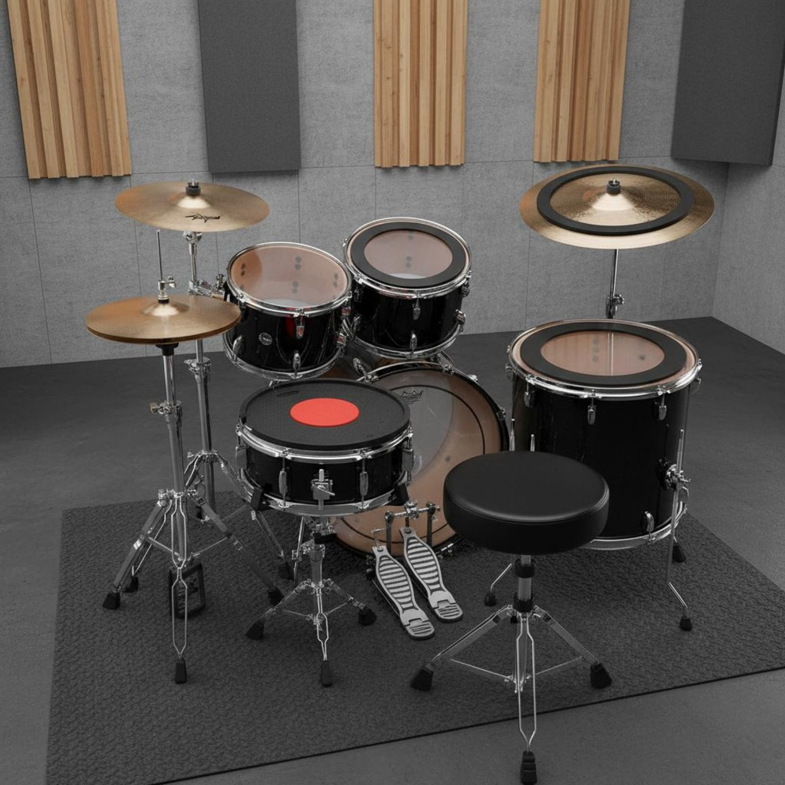 Musical Instrument Set - Peredam Suara Drum dan Cymbal, Set
