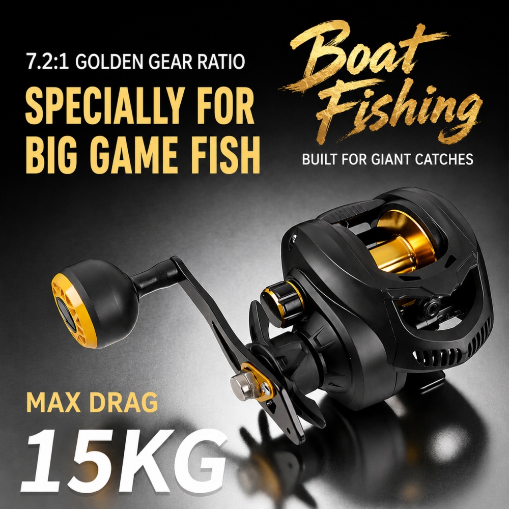 Djembe Hand Drum - Reel Baitcasting Heavy Duty 7.2:1, Daya