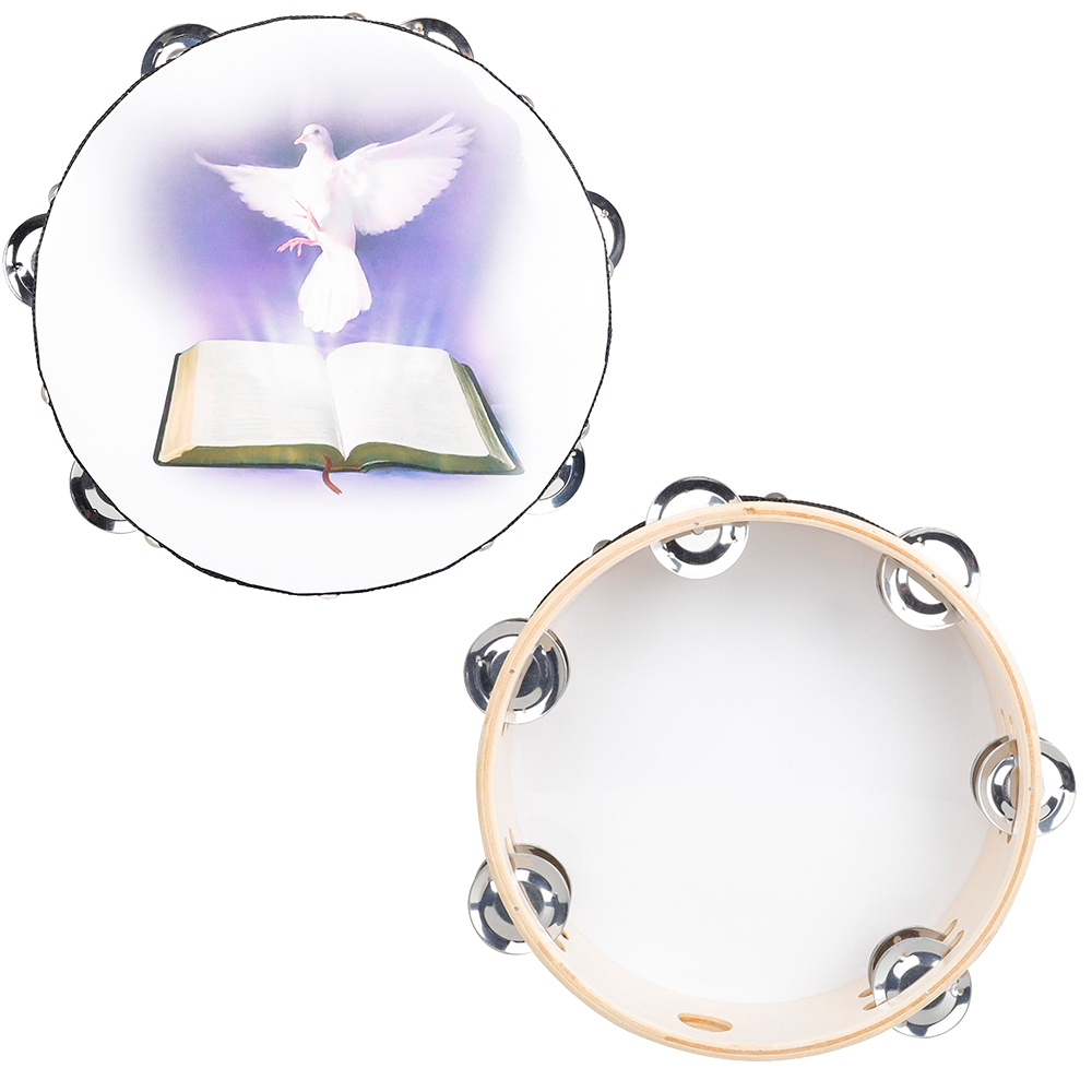 Musical Instrument Tambourine - 8 Inci Rebana Peace Pigeon Panel