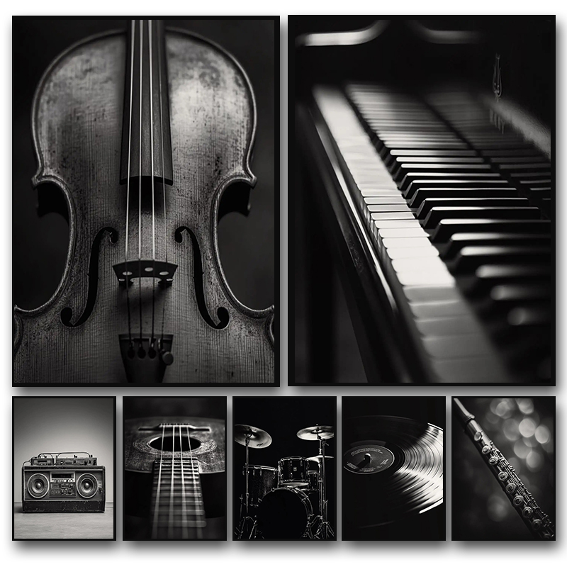 Picture Of Musical Instrument - 1 buah poster fotografi alat musik