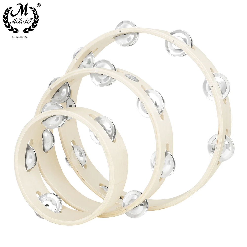 Musical Instrument Tambourine - Instrumen perkusi tamborin kayu 6/8/10 inci