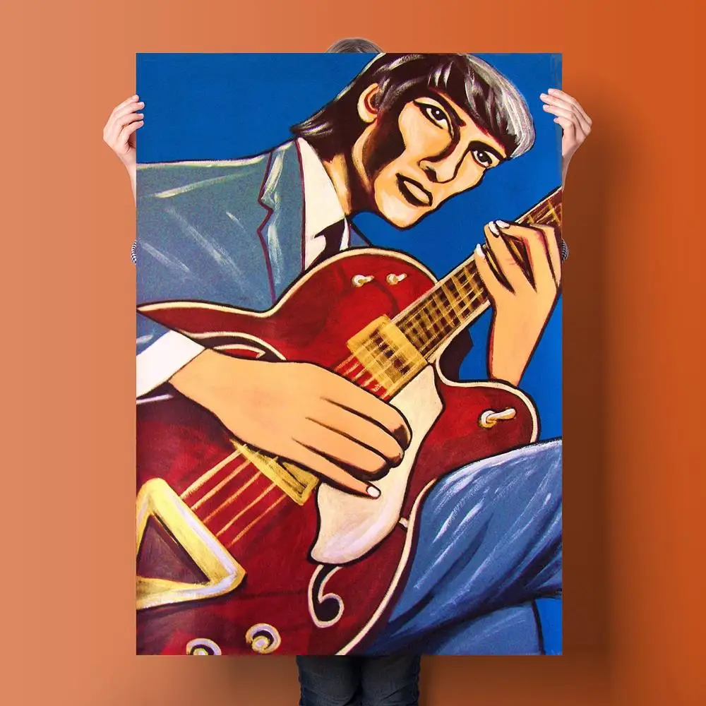 George Harrison Poster Band bi - Musical Instrument Poster ulasan dan harga