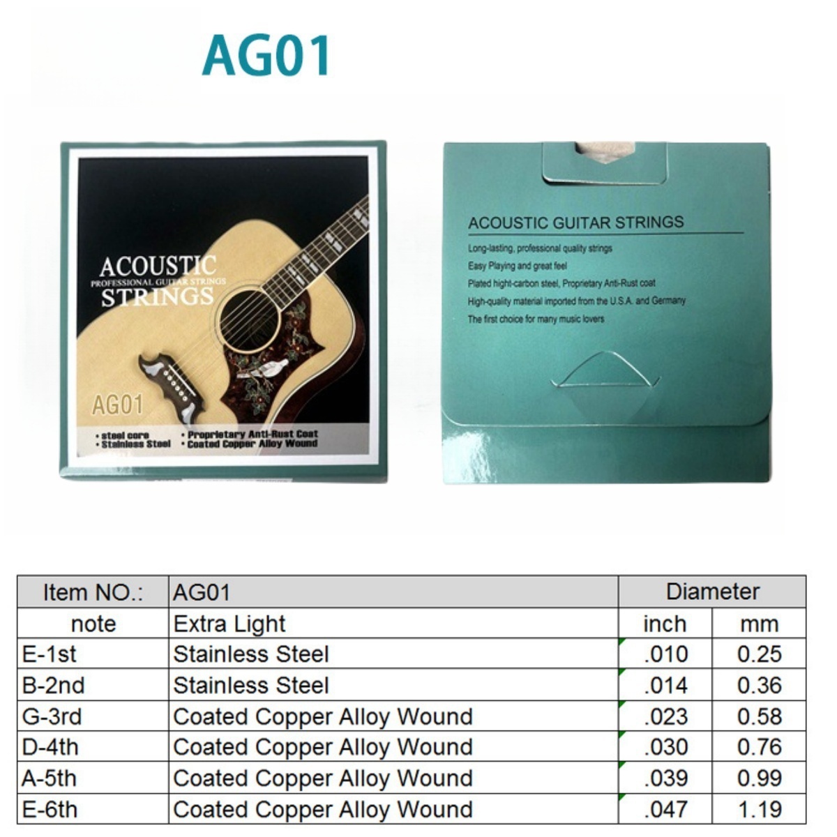 Miwayer 1 Set/6 Senar AG01 Sen - Musical Instrument Set ulasan dan harga