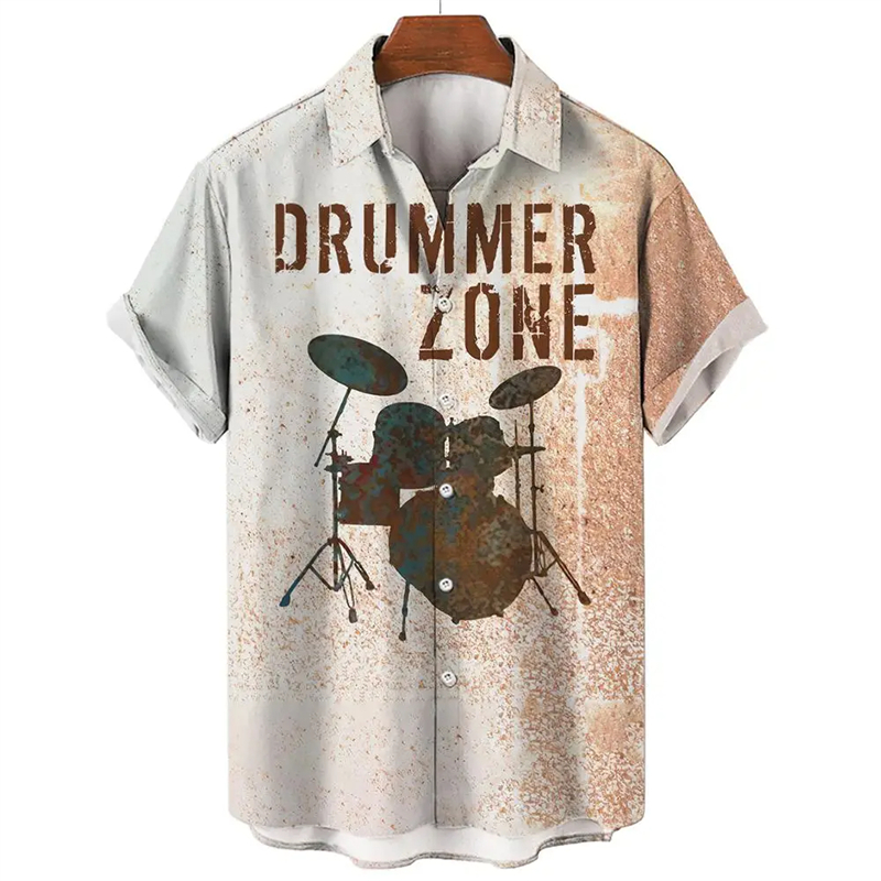 Blus atasan motif gitar saksof - Musical Instrument Hawaiian ulasan dan harga