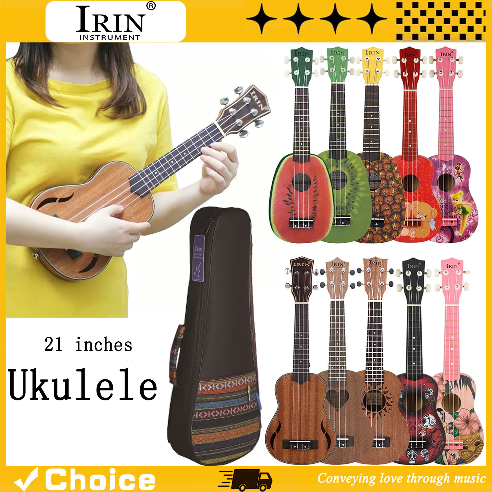Ukulele 21 Inci Gitar Hawaii S - Musical Instrument Hawaiian ulasan dan harga