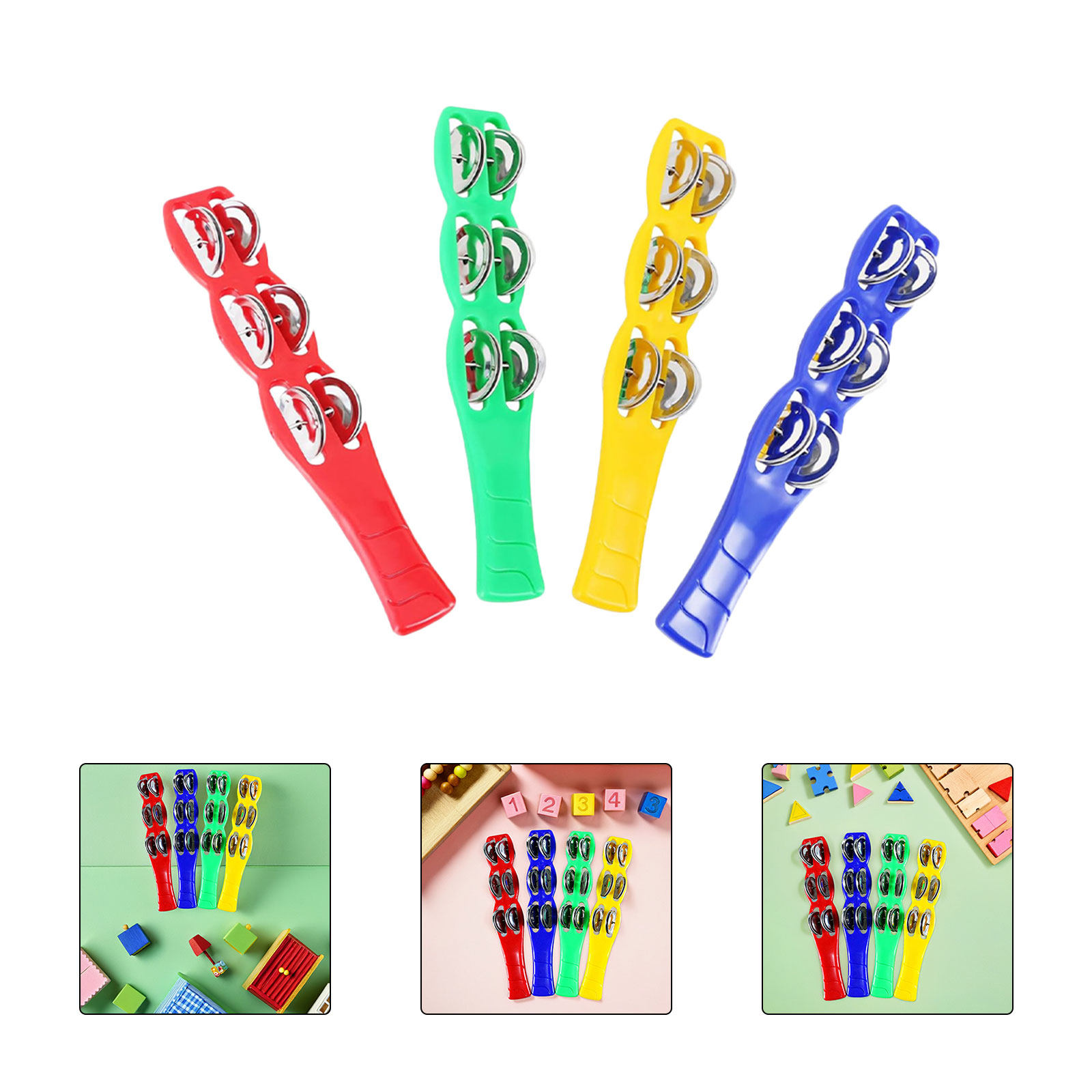 4 Buah Tongkat Jingle Plastik  - Musical Instrument Tambourine ulasan dan harga