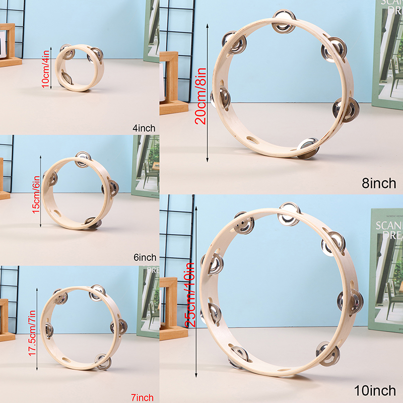 4/6/7/8/10 Inci Mainan Drum Ta - Musical Instrument Tambourine ulasan dan harga