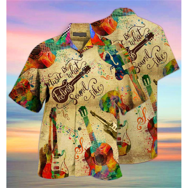 Kemeja pola gitar Bass Hawaii  - Musical Instrument Hawaiian ulasan dan harga
