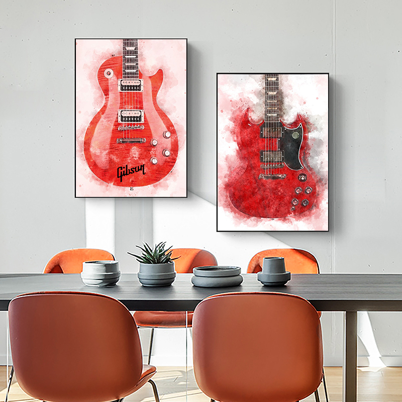 Lukisan Kanvas Gitar Musik Roc - Picture Of Musical Instrument ulasan dan harga