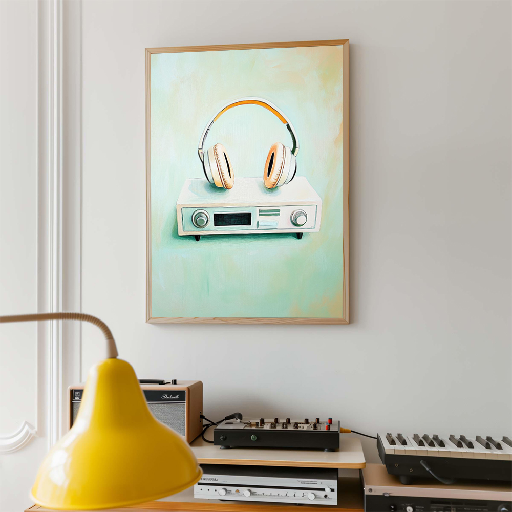 Poster Seni Musik Retro, Lukis - Picture Of Musical Instrument ulasan dan harga
