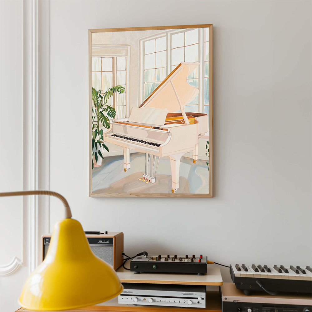 Poster Seni Musik Retro, Lukis - Picture Of Musical Instrument ulasan dan harga