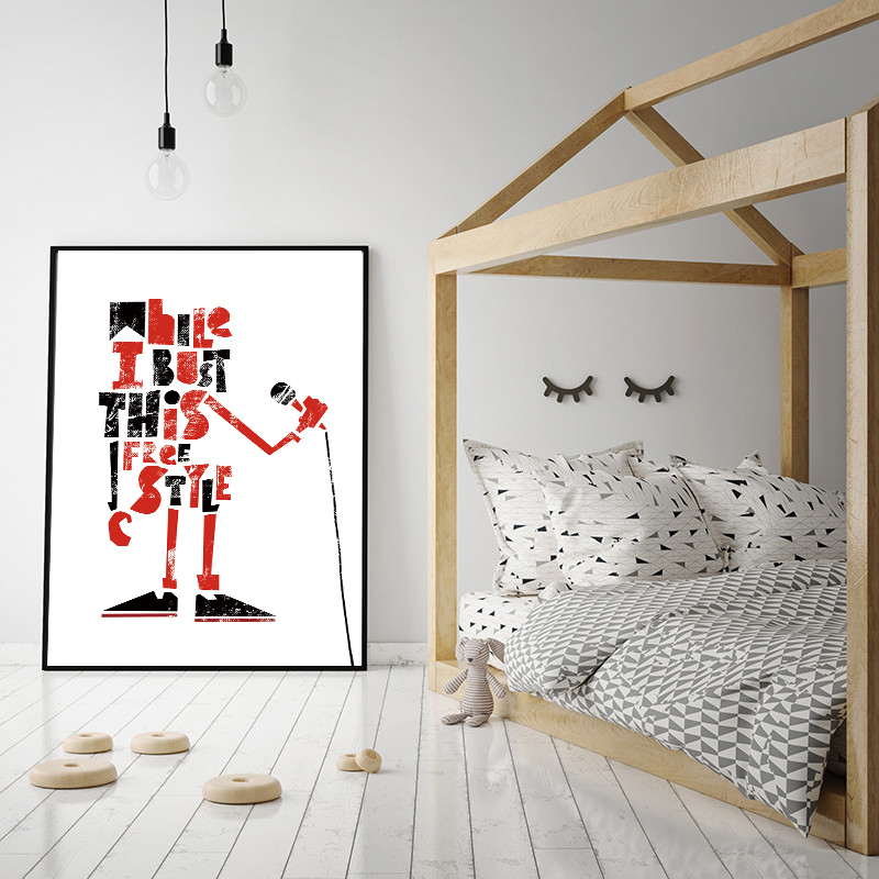 Poster Tema Oranye Nordik Klas - Picture Of Musical Instrument ulasan dan harga